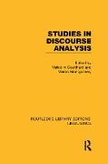 Studies in Discourse Analysis (RLE Linguistics B