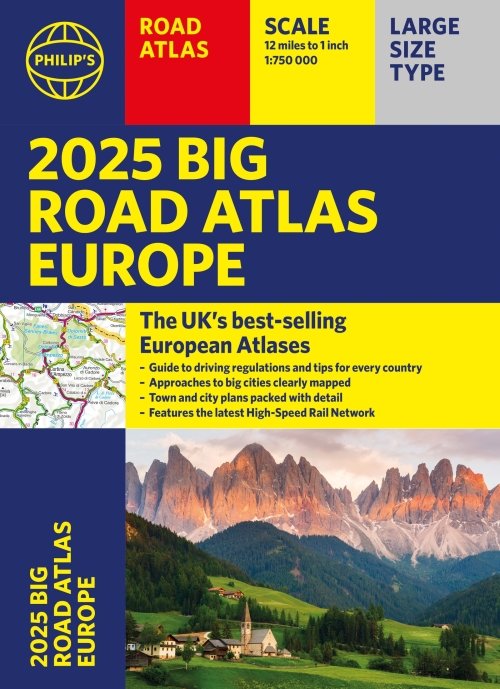 2025 Philip's Big Road Atlas of Europe