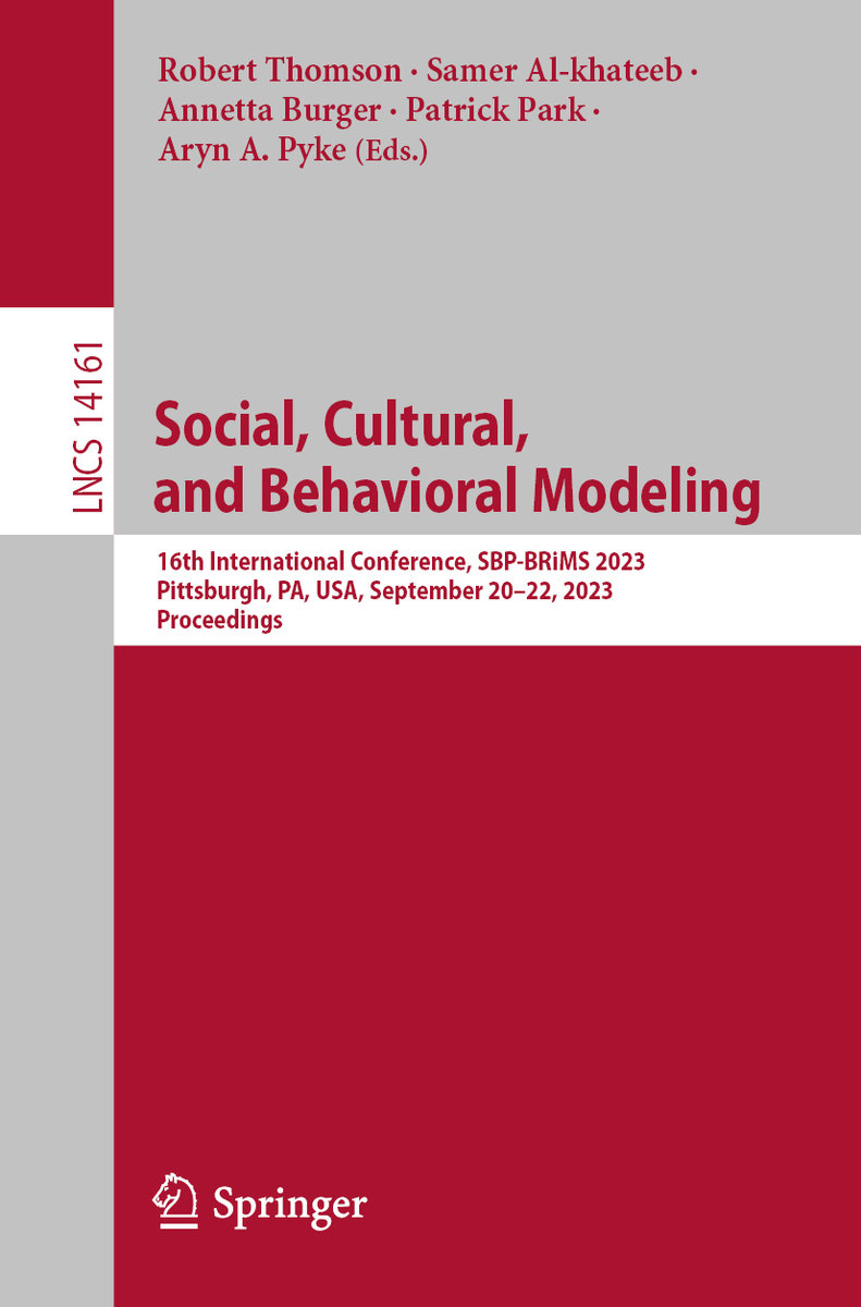 Social, Cultural, and Behavioral Modeling