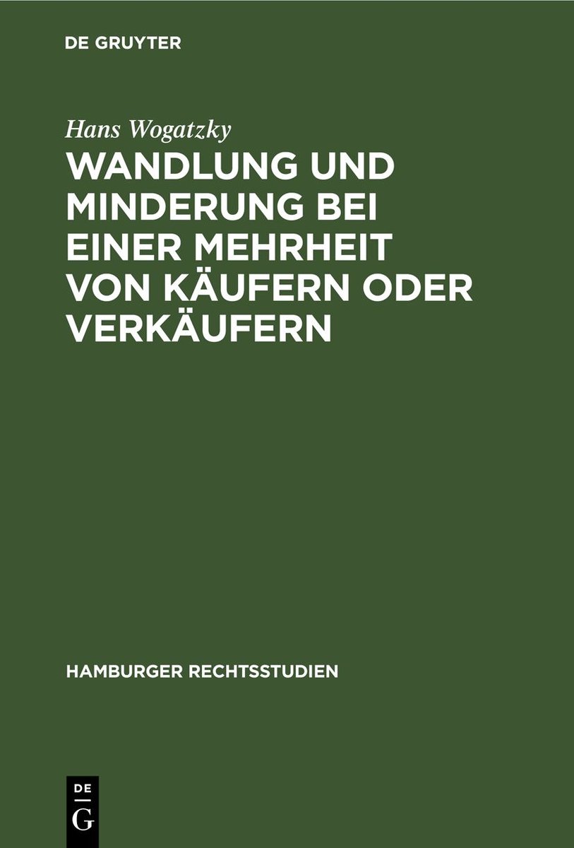 Wandlung und Minderung bei einer Mehrheit von Käufern oder Verkäufern