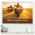 Biker in unendlicher Weite (hochwertiger Premium Wandkalender 2025 DIN A2 quer), Kunstdruck in Hochglanz