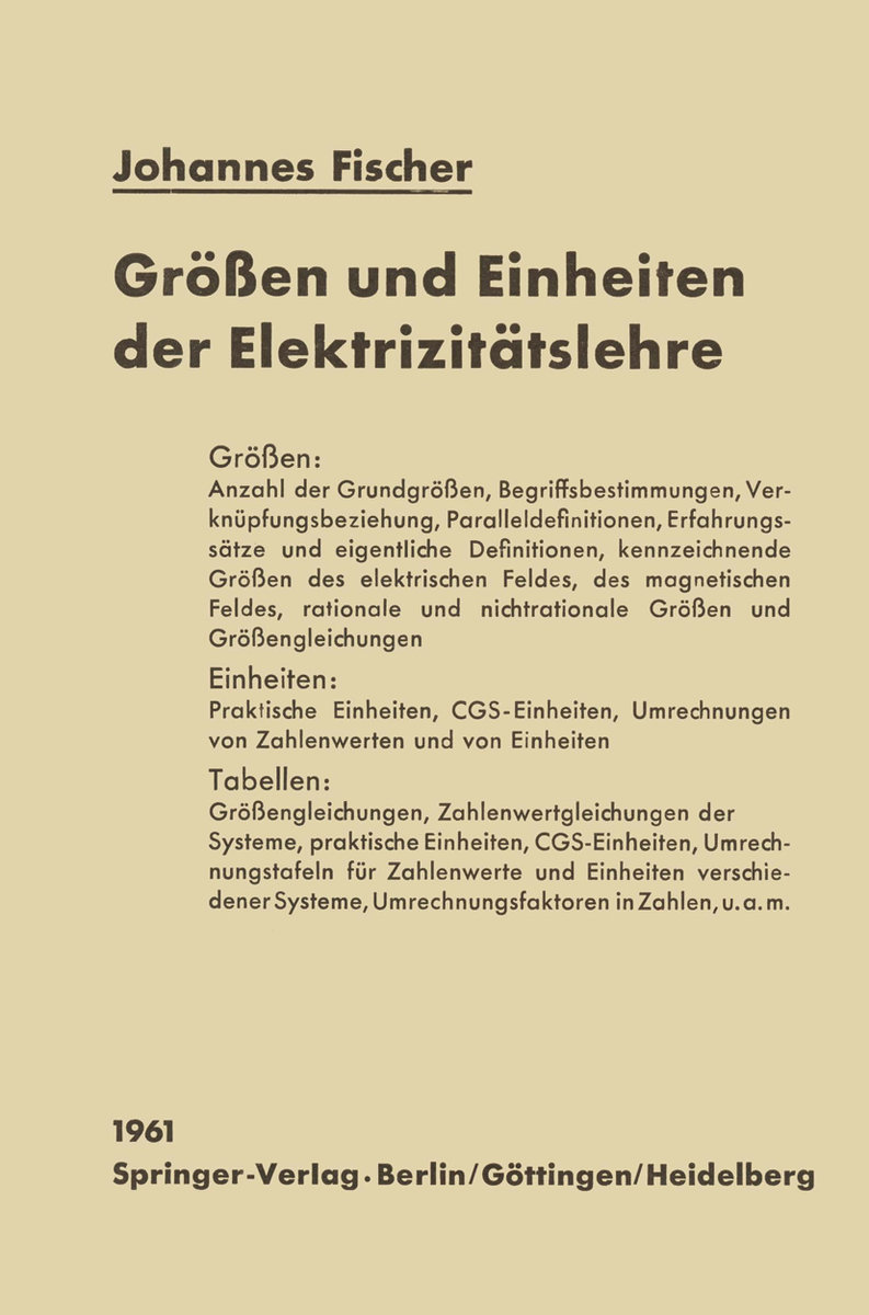 Größen und Einheiten der Elektrizitätslehre