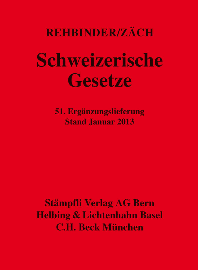 Schweizerische Gesetze, 51. Ergänzungslieferung