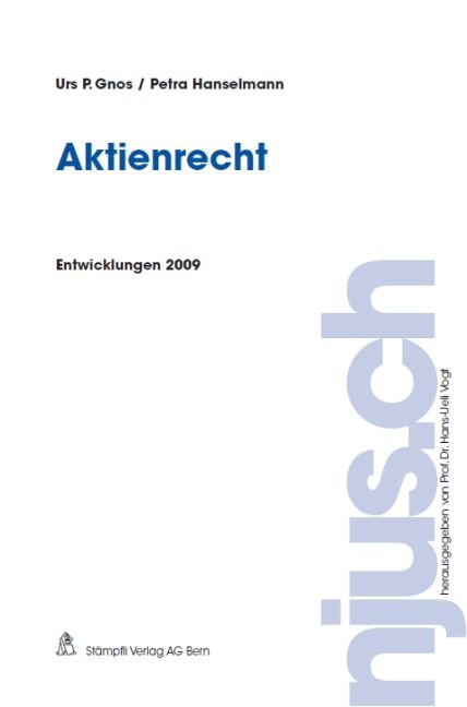 Aktienrecht, Entwicklungen 2009