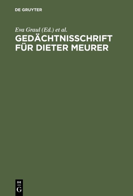 Gedächtnisschrift für Dieter Meurer